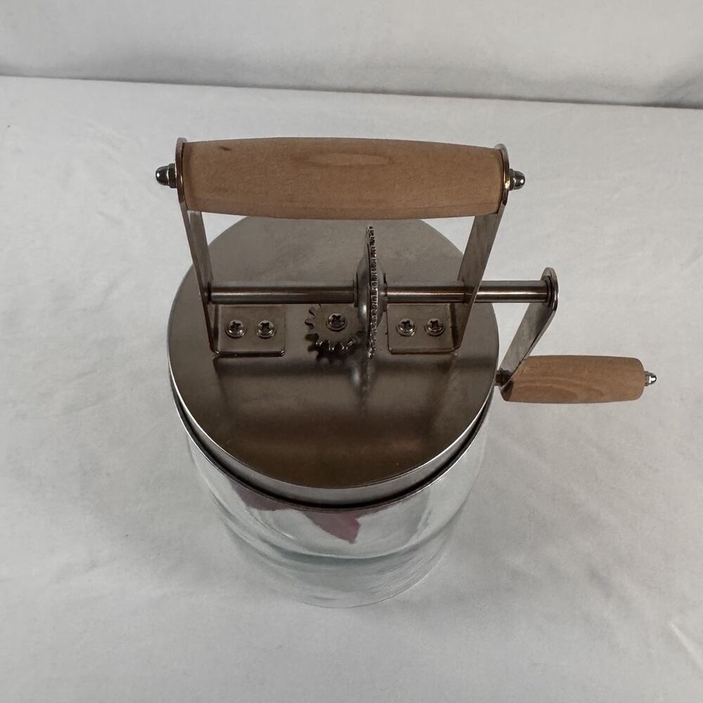 Manual Butter Churner Hand Crank Large Glass Jar Homemade Butter Maker Homestead - Picture 4 of 6